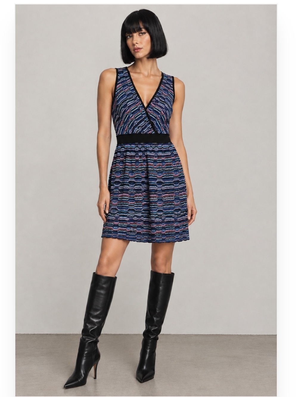 Missoni Abstract Midi Dress in Blue & Purple Size